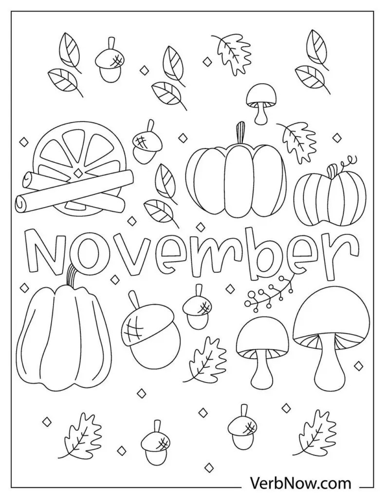 Free NOVEMBER Coloring Pages for Download (Printable PDF)