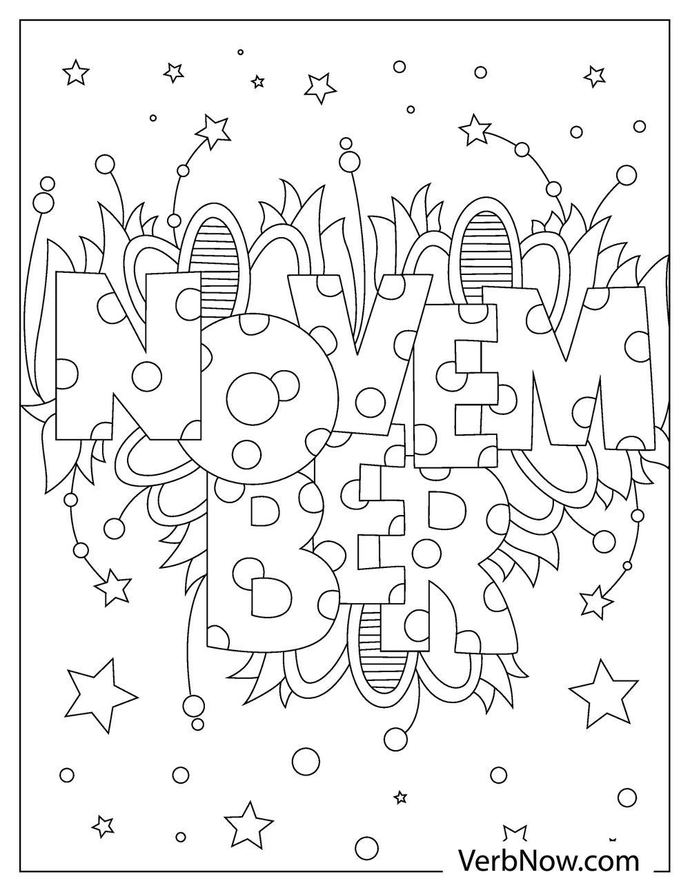 Free NOVEMBER Coloring Pages for Download (Printable PDF)