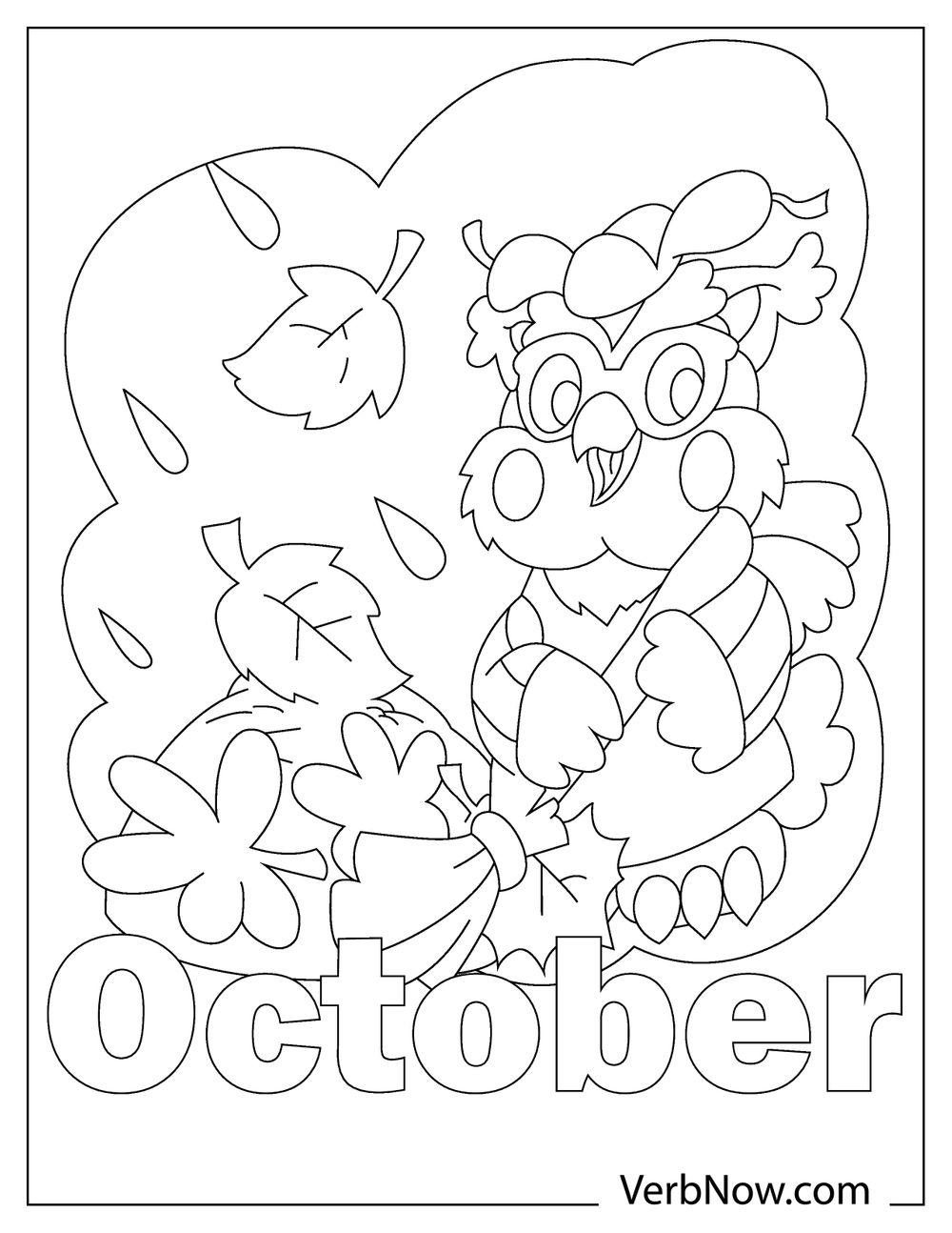 Free OCTOBER Coloring Pages for Download (Printable PDF)