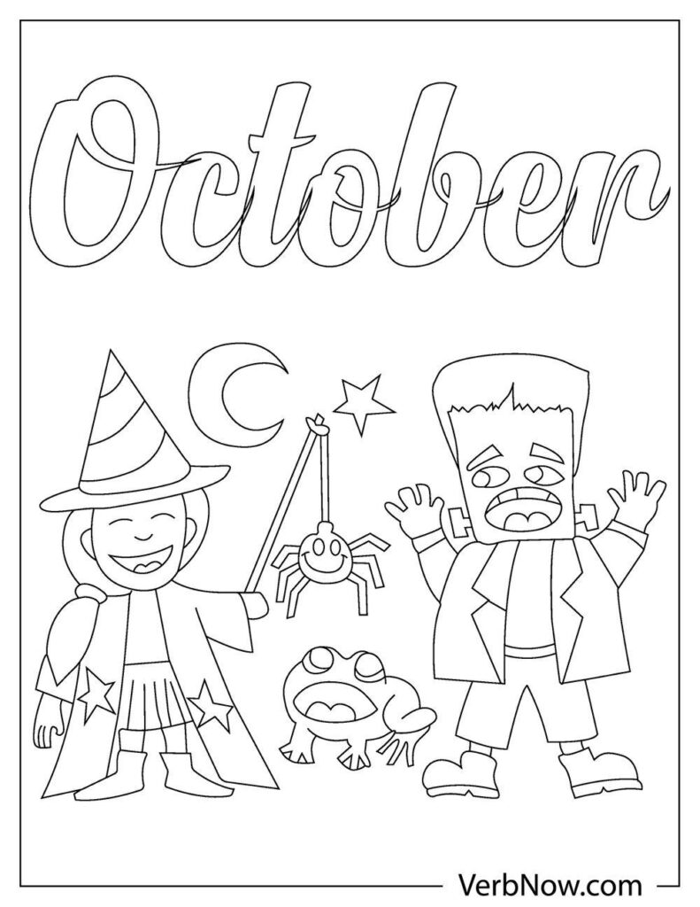 Free OCTOBER Coloring Pages & Book for Download (Printable