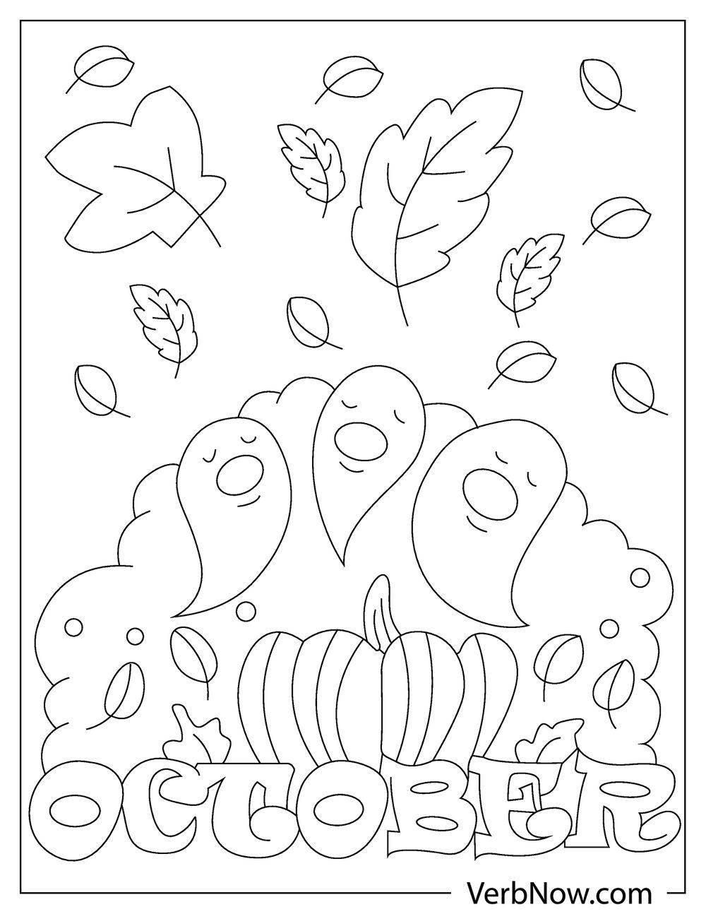 Free OCTOBER Coloring Pages for Download (Printable PDF)