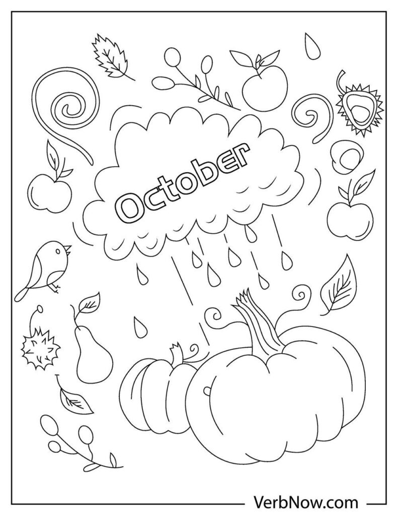 Free OCTOBER Coloring Pages & Book for Download (Printable