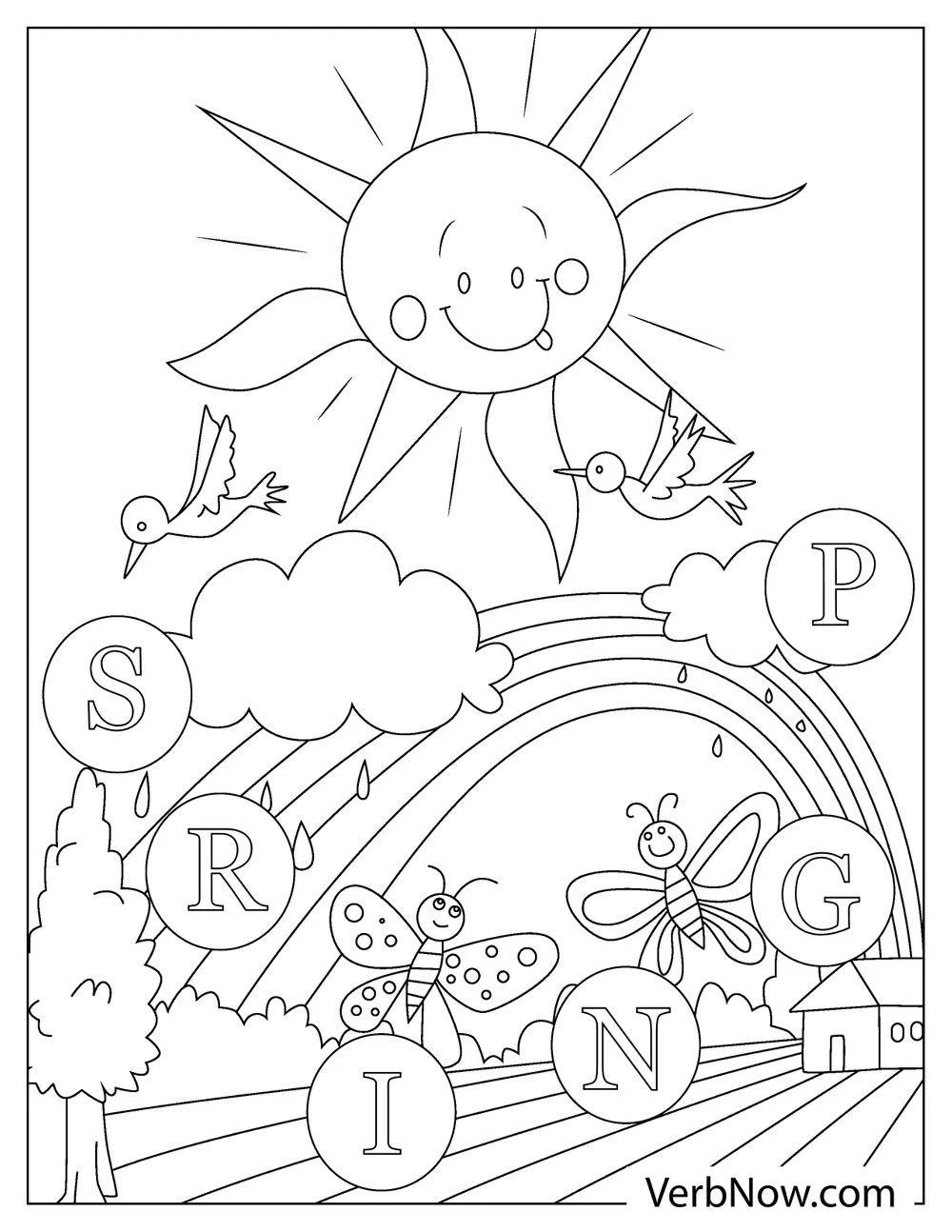 Free SPRING Coloring Pages for Download (Printable PDF)