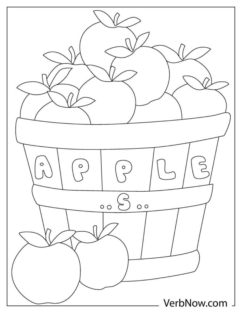 Apples In A Basket Coloring Pages