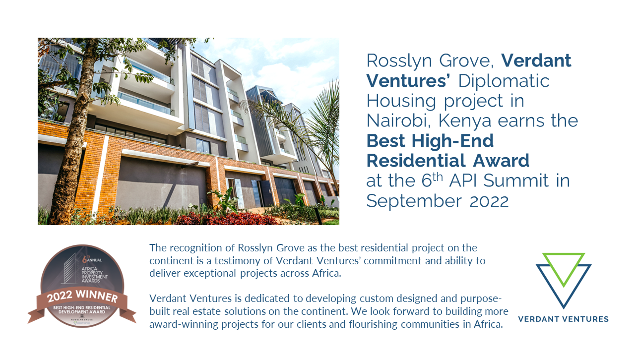 Rosslyn Grove wins the “Best HighEnd Residential Award” at the 6th API