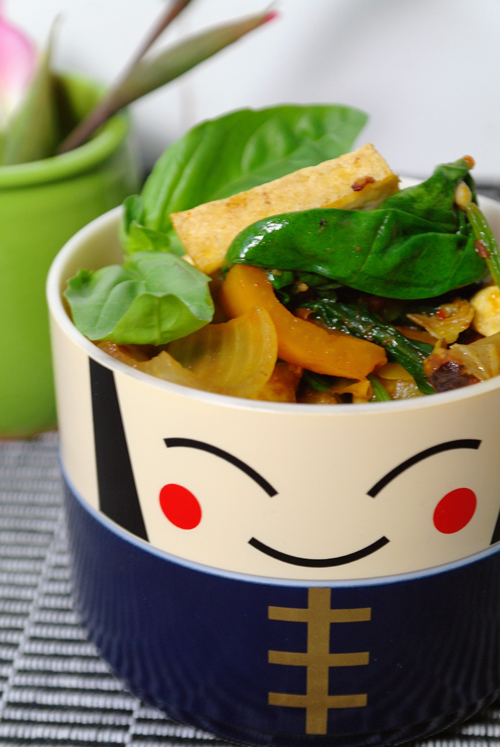 Tofu and spinach in spicy bean sauce GourmetGuerilla
