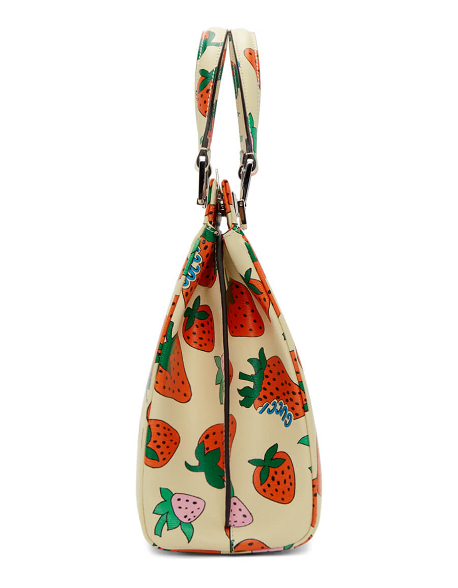 GUCCI OffWhite Medium Zumi Strawberry Top Handle Bag · VERGLE
