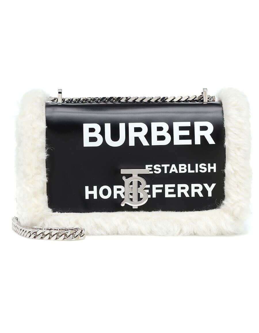 Lola Small Horseferry shearlingtrimmed shoulder bag