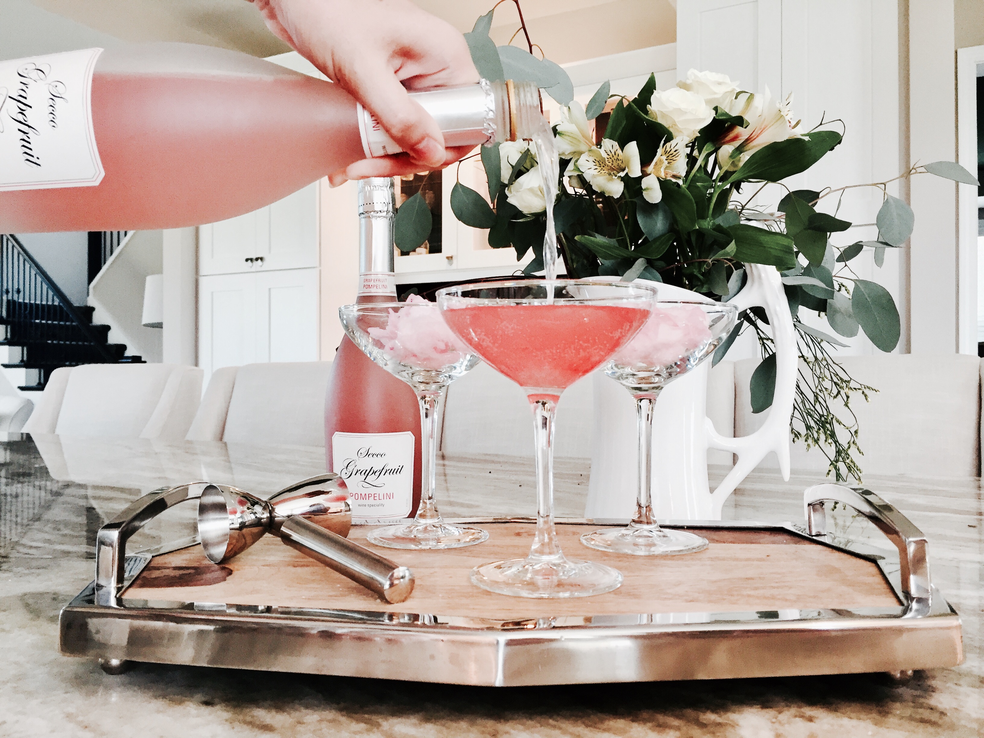 How to style a bar + prosecco cocktail recipe Veridian Homes