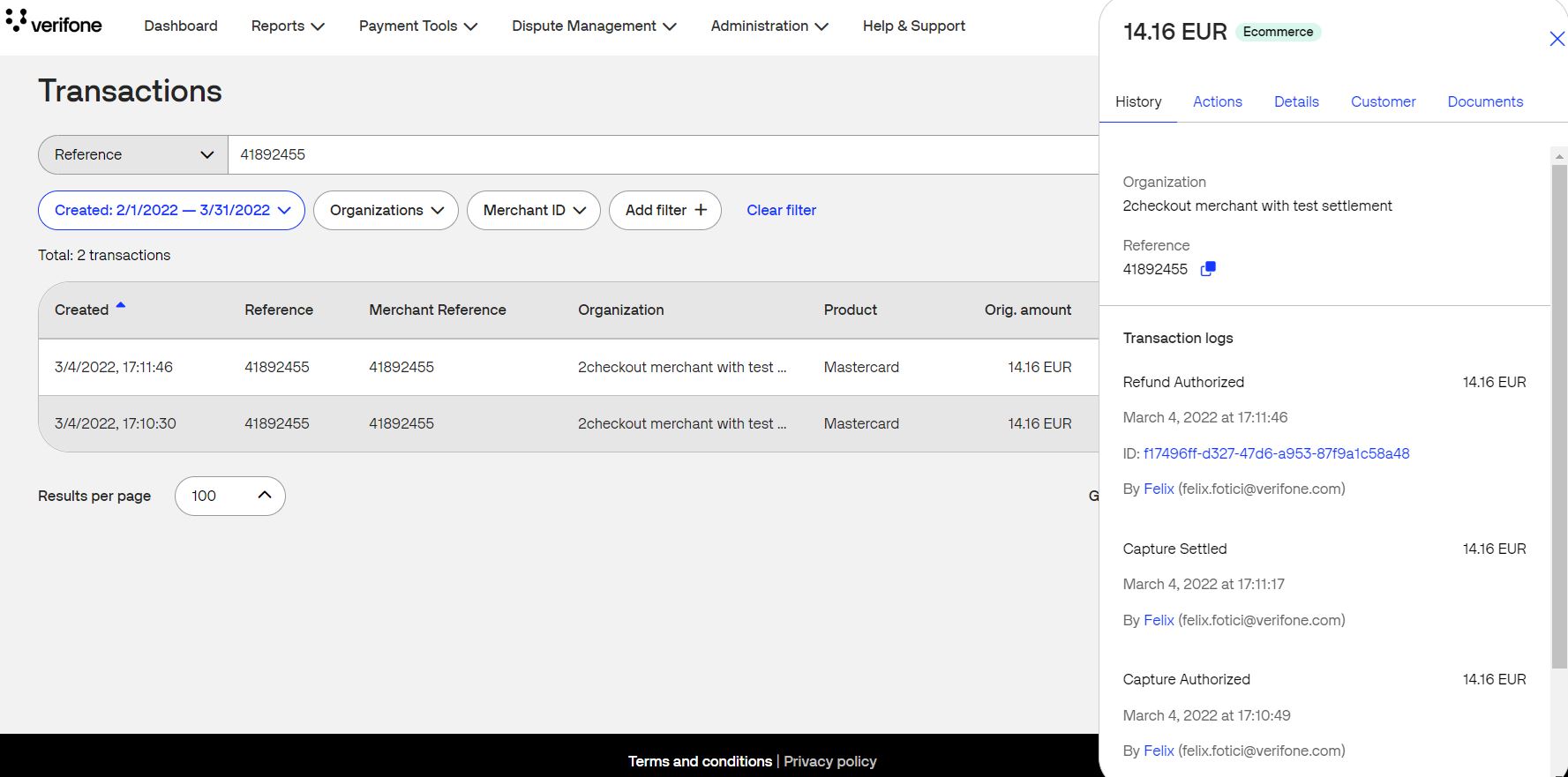 Transaction Data | Verifone Central | Verifone Developer Portal