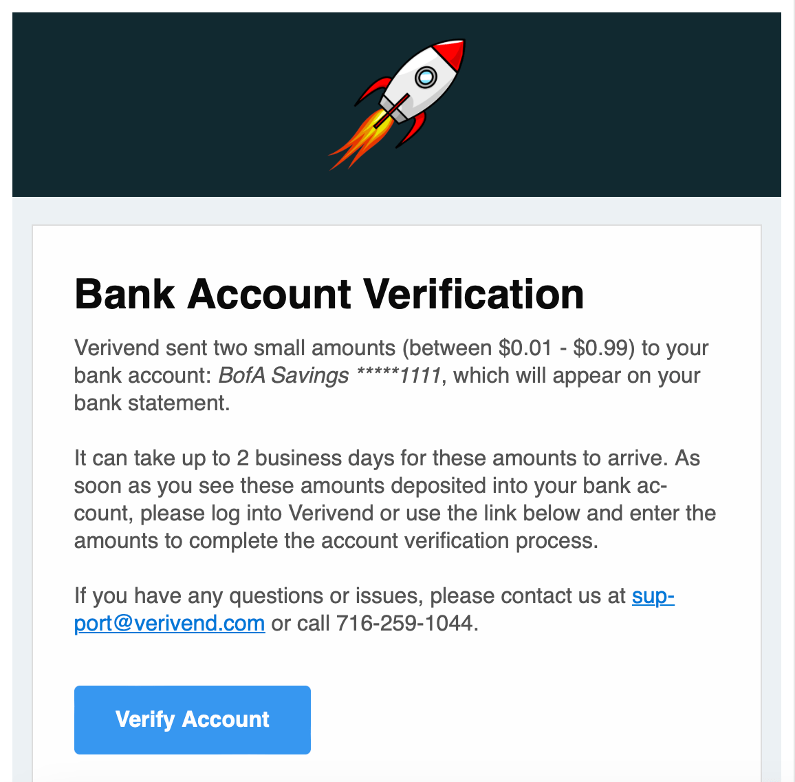 Verifying Your Bank Account Verivend