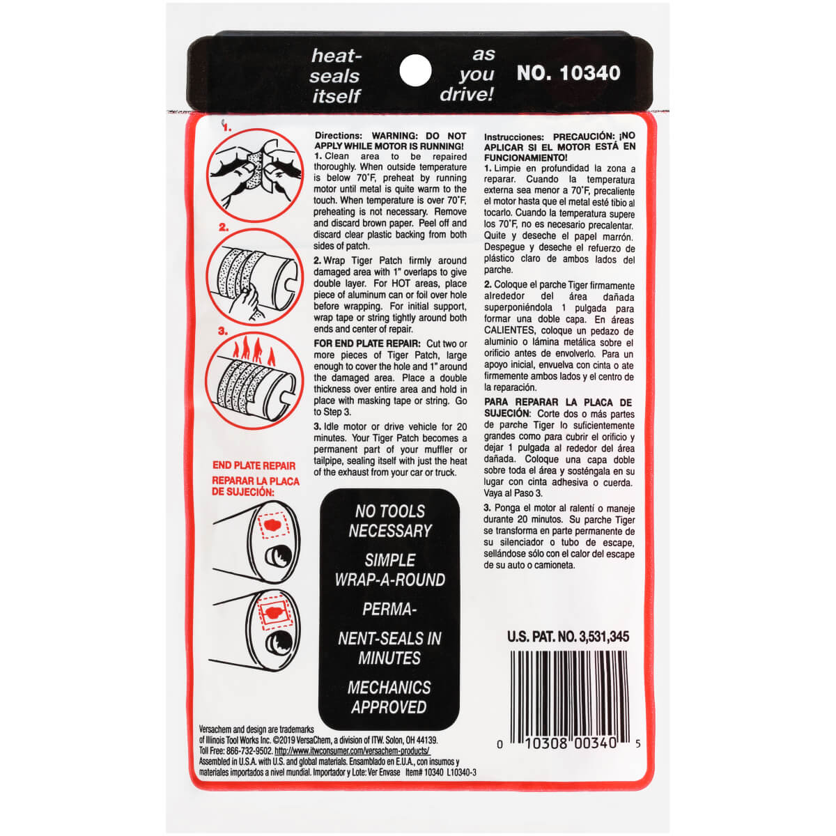 Tiger Patch® Muffler/Tailpipe Quick Patch • Versachem®