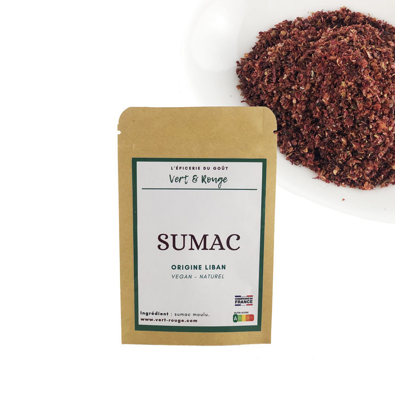 Sumac Moulu (achat, bienfaits) Épices libanaises en ligne Vert&Rouge