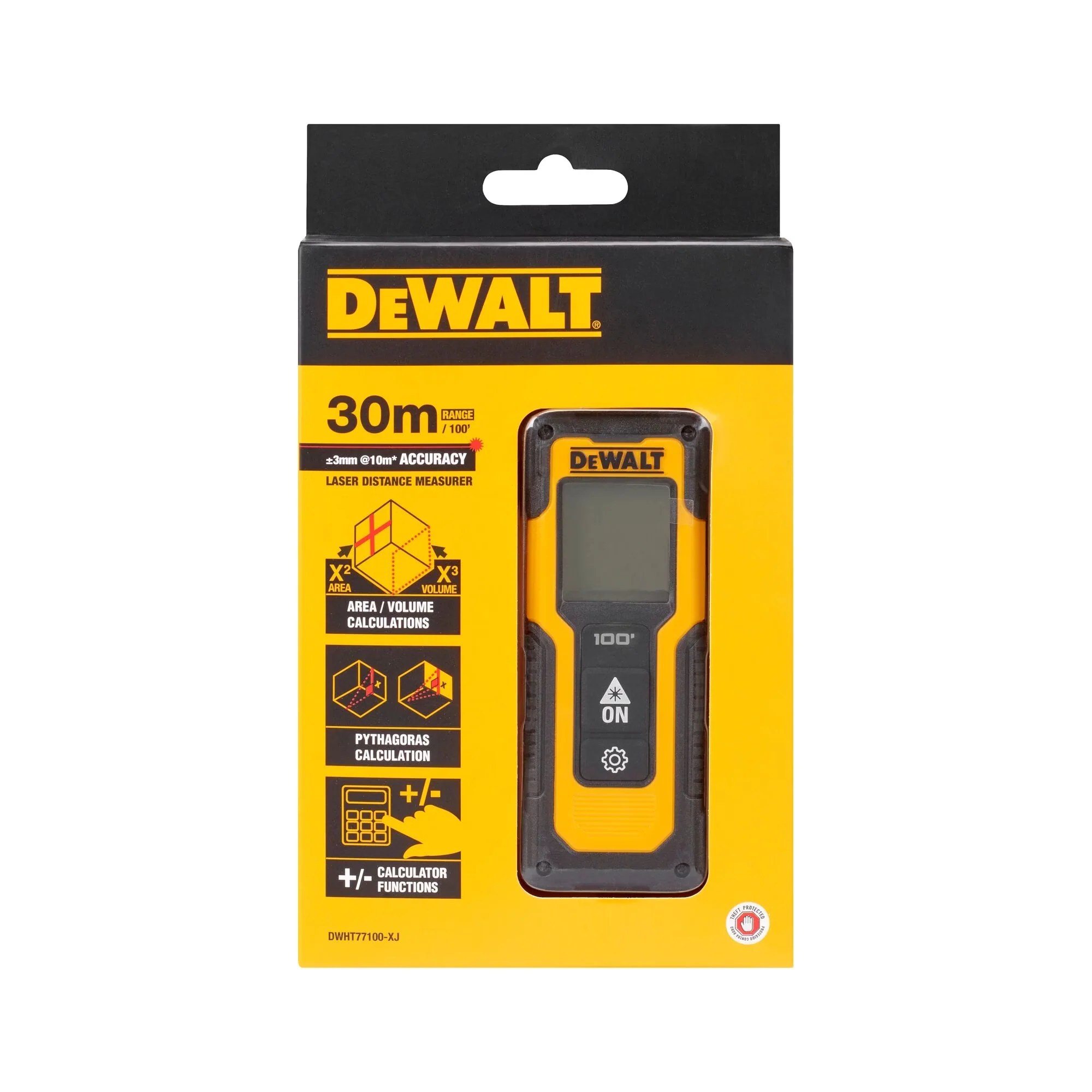 Dewalt DWHT77100XJ Laser Distance Measure 30m vertexpowertools
