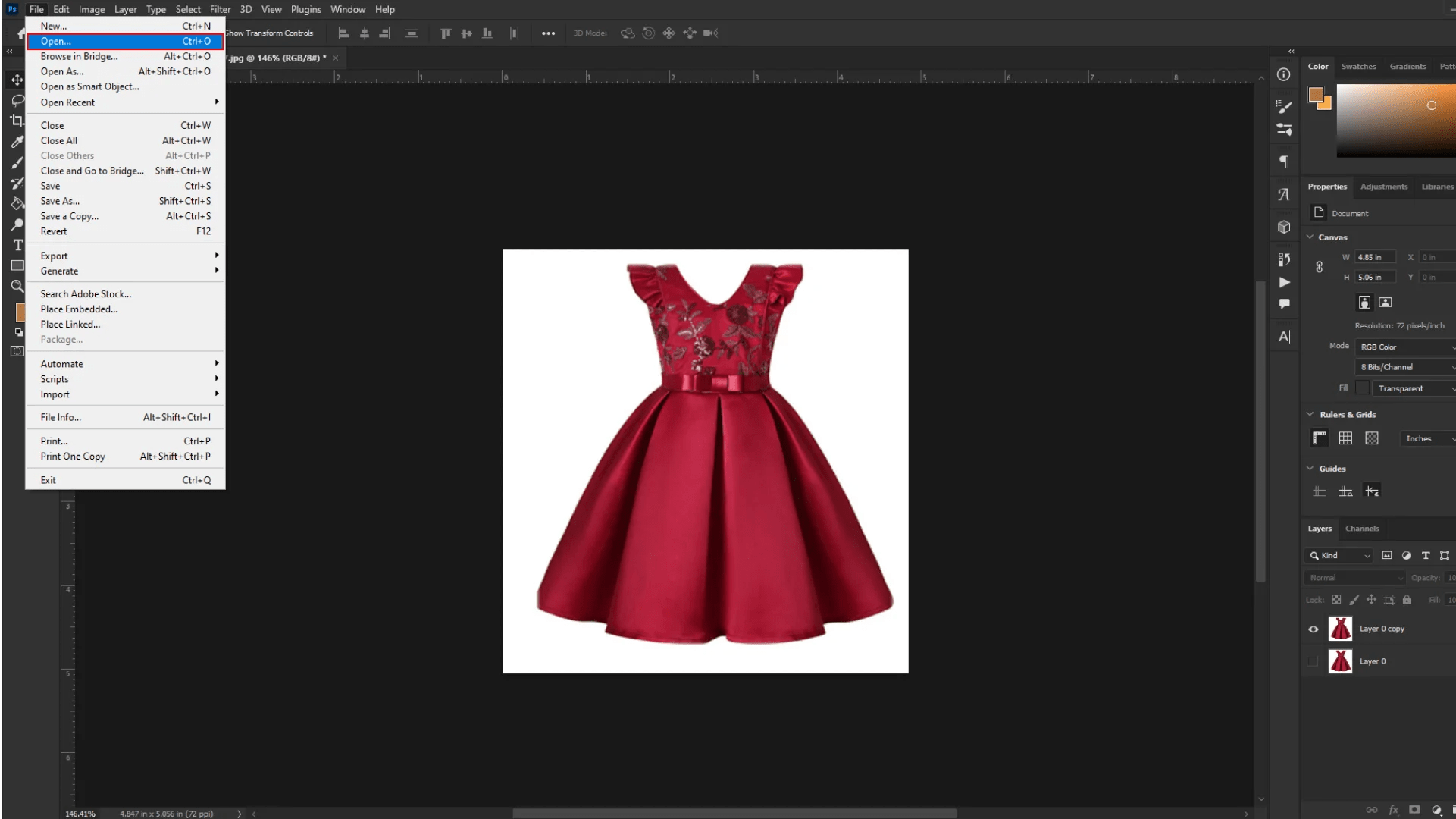 How to change dress color in Vertical Clipping