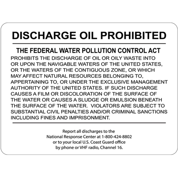 Discharge Marpol Sign Vessel Placards