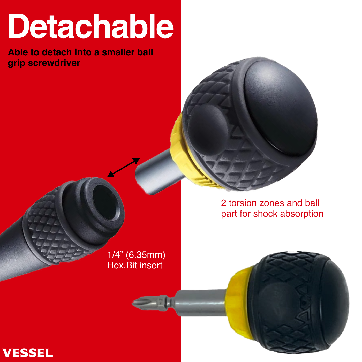 BALL GRIP Interchangeable Ratchet Screwdriver 2200MBH120 Screwdrivers