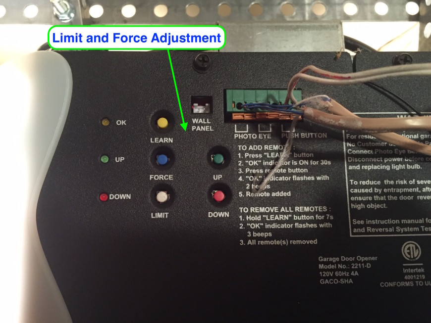 Programming Guardian Travel and Force Limits Programming Guardian Travel and Force Limits