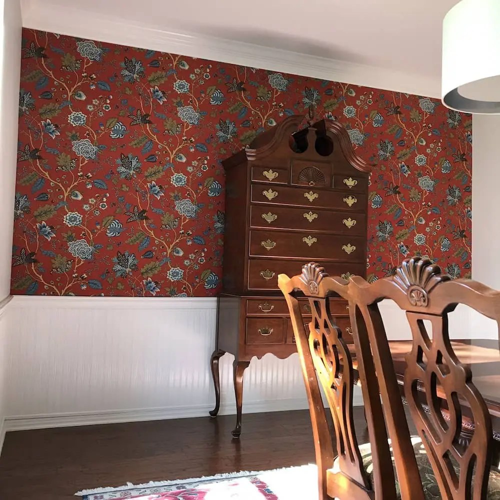 Fabric accent wall Bedroom feature wall in upholstery fabric