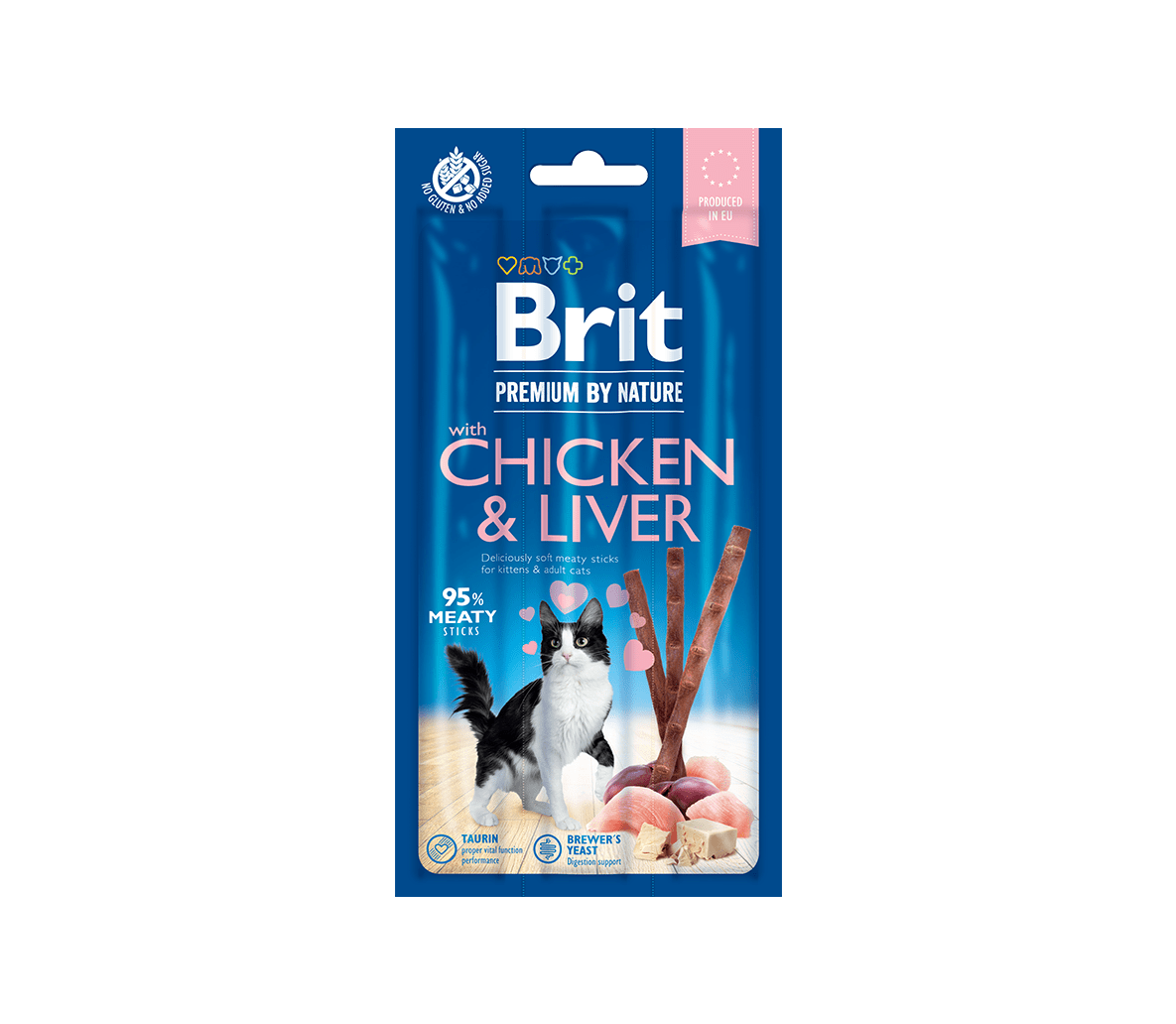 Brit Premium Cat skanėstas Chicken&Liver 3vnt. Zoo prekės