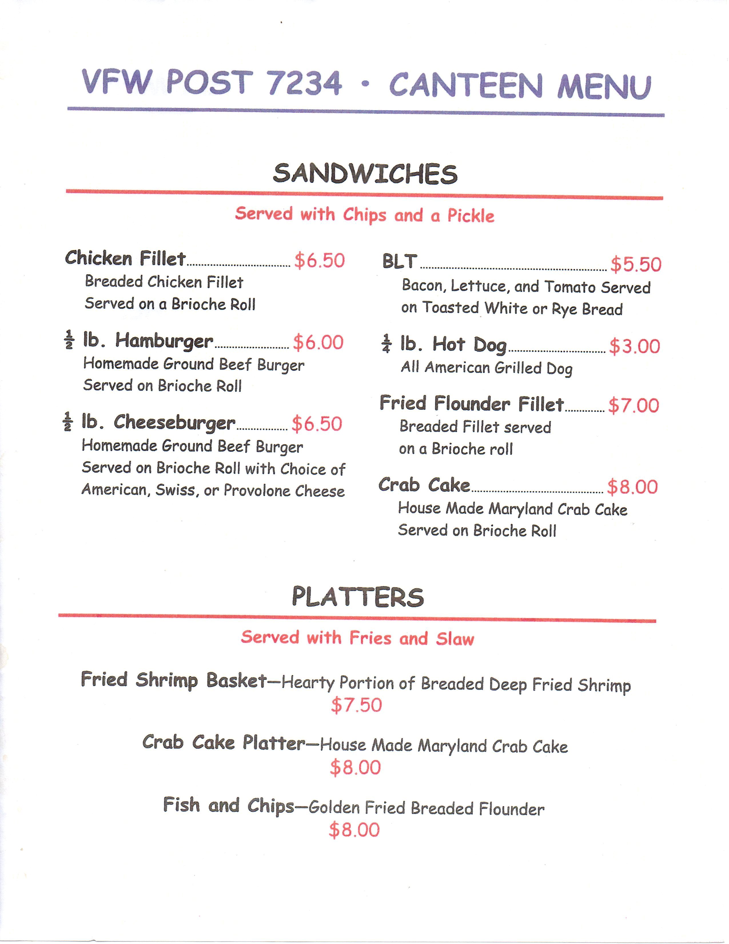 Veterans of Foreign Wars VFW Mason Dixon Post 7234 Ocean View Delaware