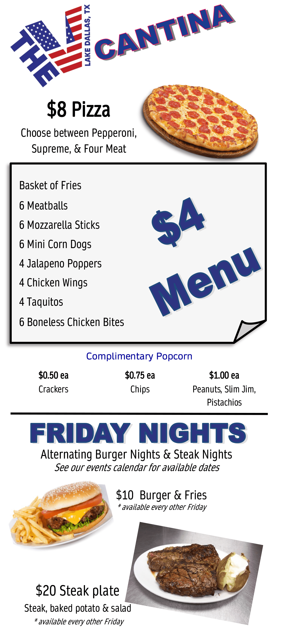 Snack Bar_Menu VFW Lake Dallas 10460
