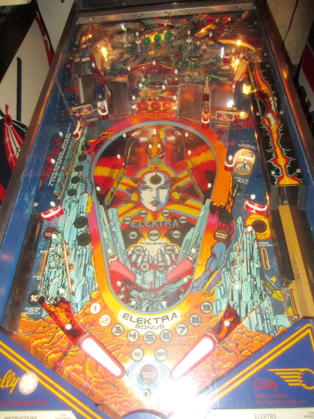 1981 Bally Elektra at Ann Arbor Michigan Pinball Museum VFW, info/pictures