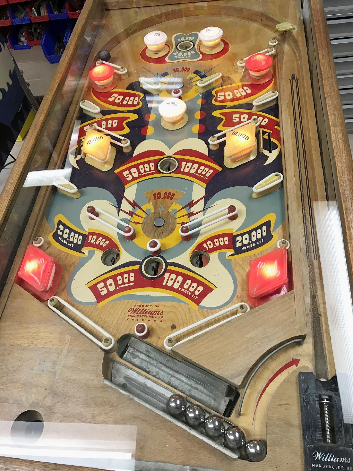 1947 Williams Torchy at Ann Arbor Michigan Pinball Museum VFW, info