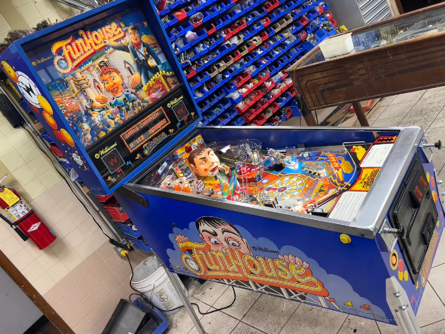 1990 Williams Funhouse at Ann Arbor Michigan Pinball Museum VFW, info