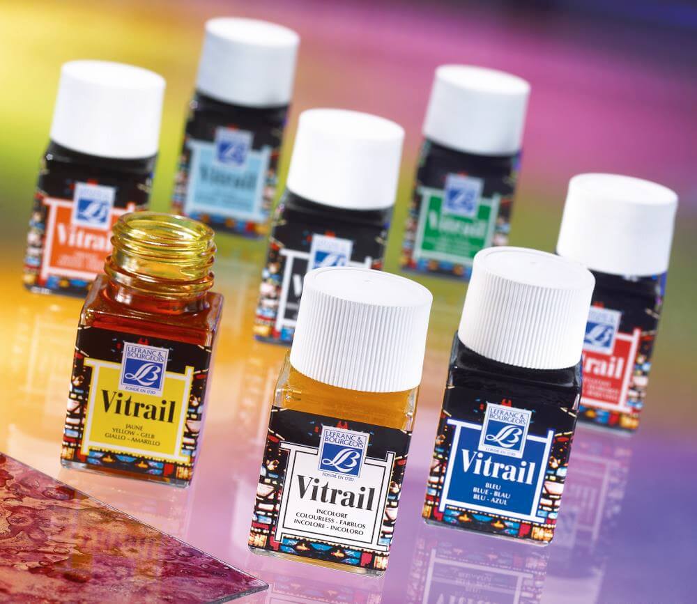 LB VITRAIL GLASS PAINT 50ml (Various Colours) VeeGeeBee Art