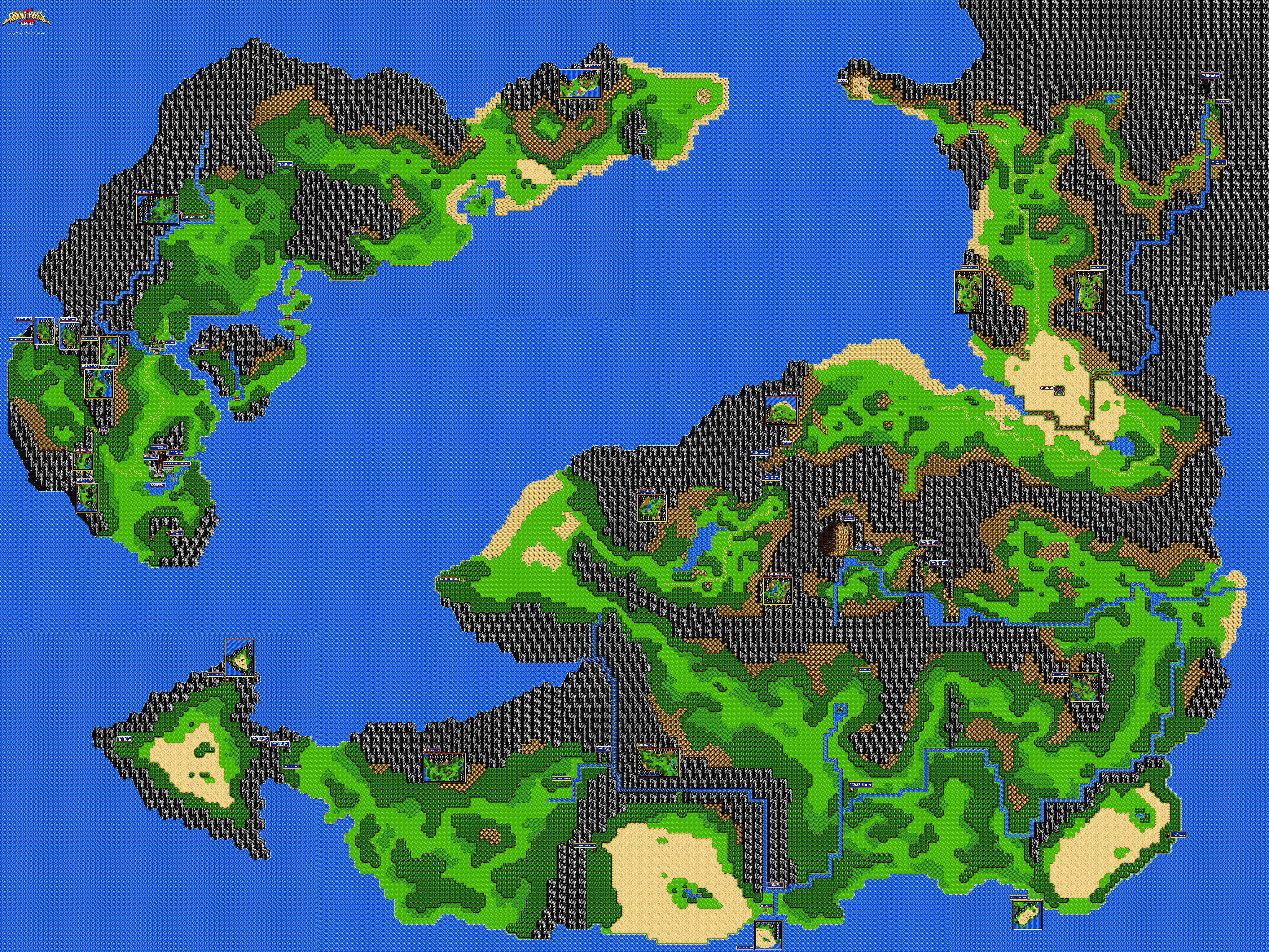 Very High Detail Shining Force 2 World Map r/ShiningForce