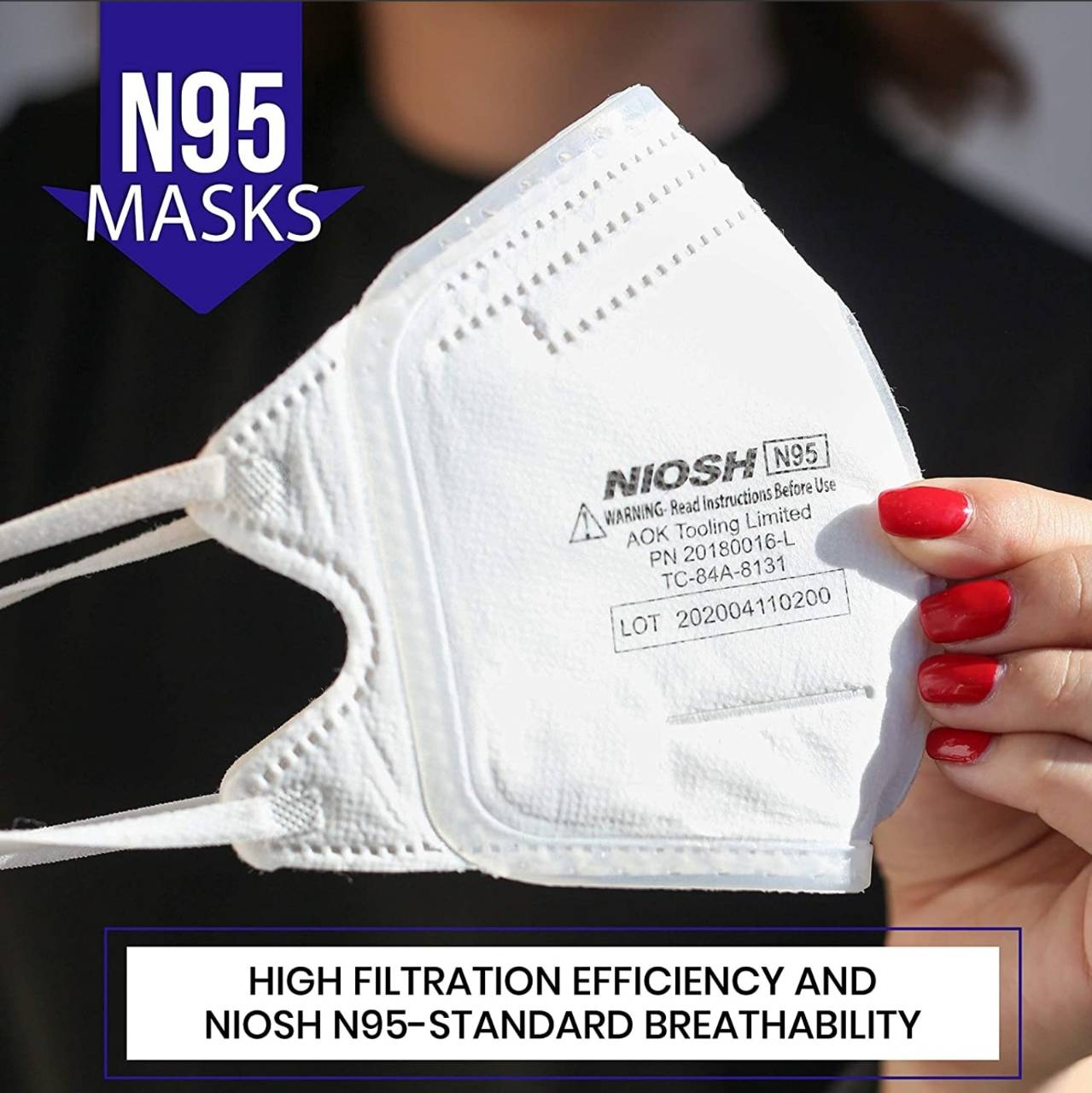 N95 Folding Mask FDA Certified & NIOSH Approved White V GOOD PHARMA