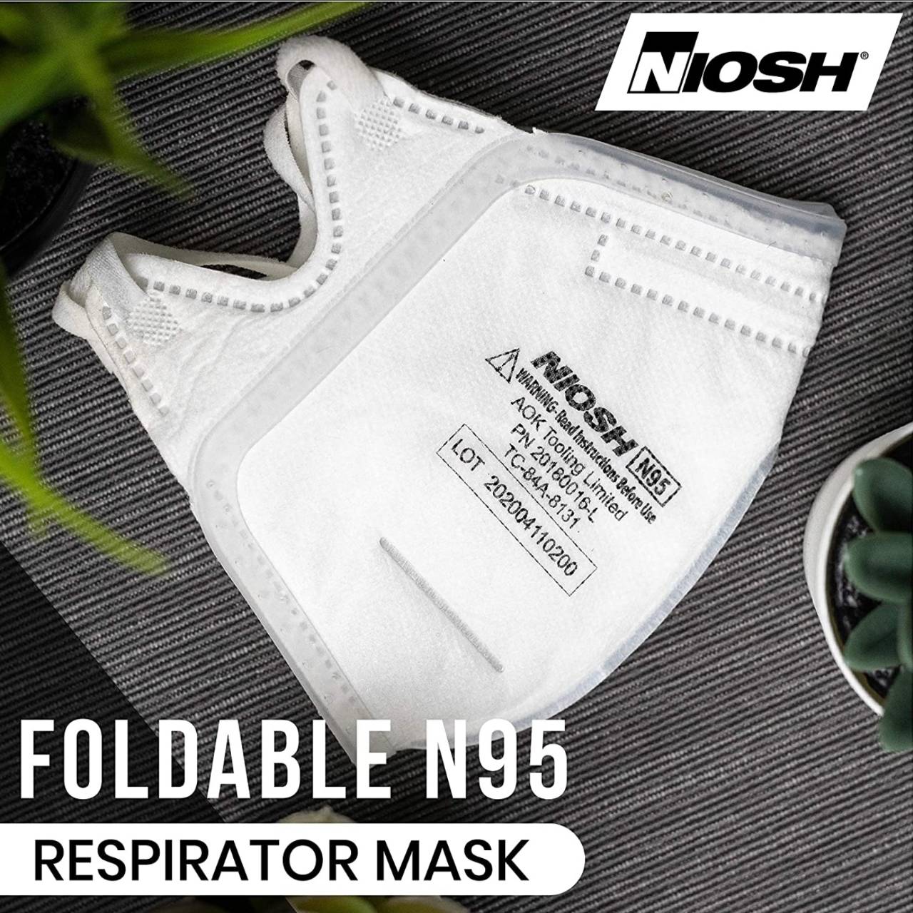 N95 Folding Mask FDA Certified & NIOSH Approved White V GOOD PHARMA