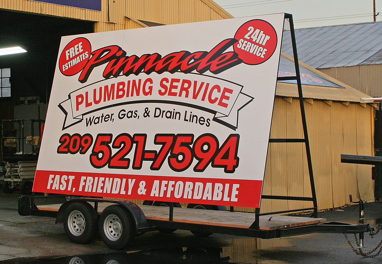 Pinnacle Plumbing Service Trailer Signs Visual Horizons Custom Signs