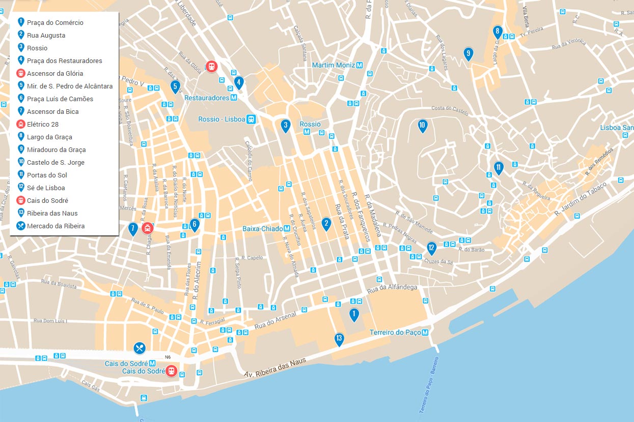 Mapa De Lisboa Ruas