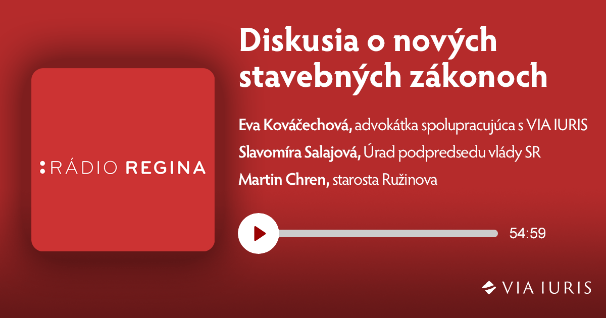 Diskusia Nove Stavebne Zakony Druhy Pokus Via Iuris