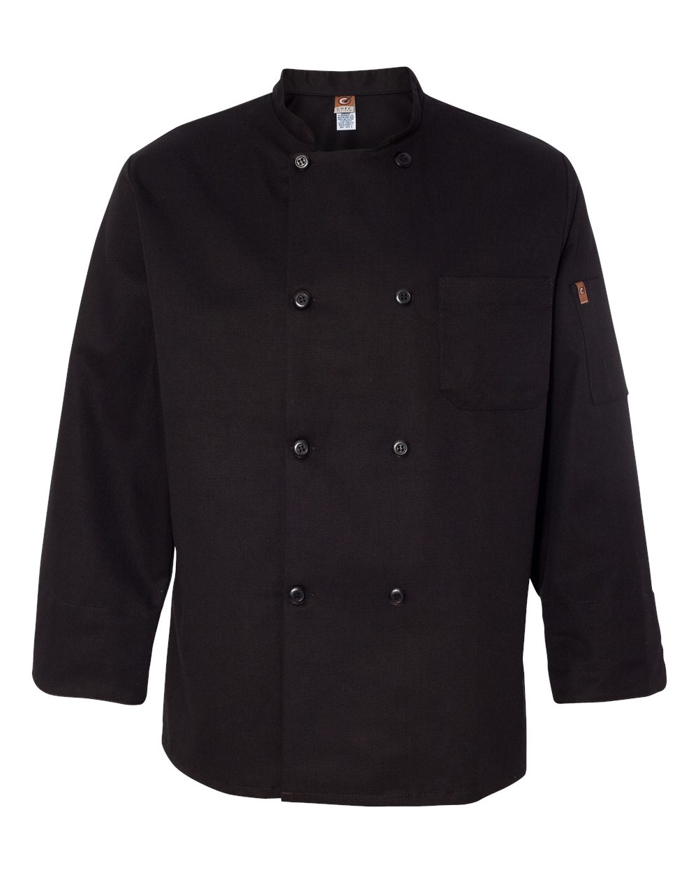 Chef Jacket Black 65/35 Double Breasted Viatran