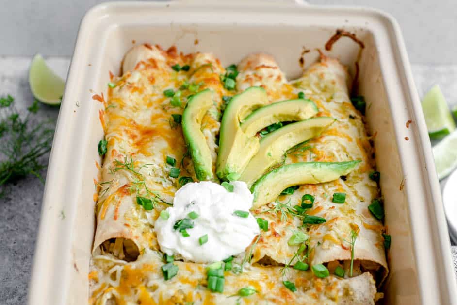 Salsa Verde Jackfruit Enchiladas Gina Gibson