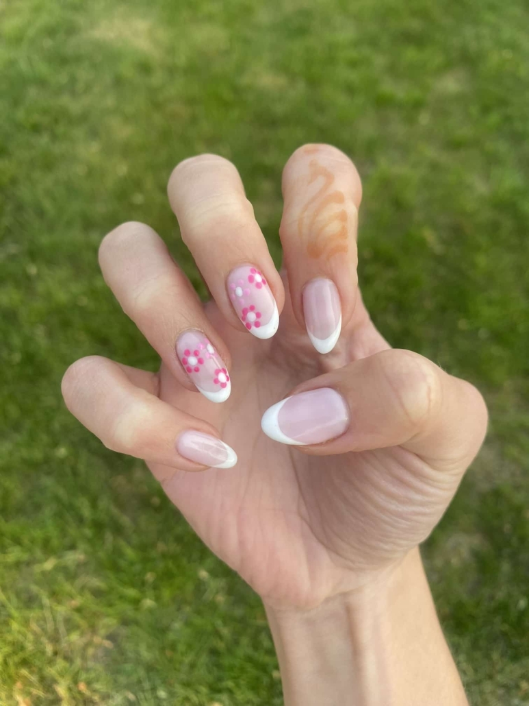 White French Tip Nails with Flowers Vibrant Guide
