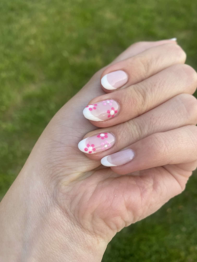 White French Tip Nails with Flowers Vibrant Guide