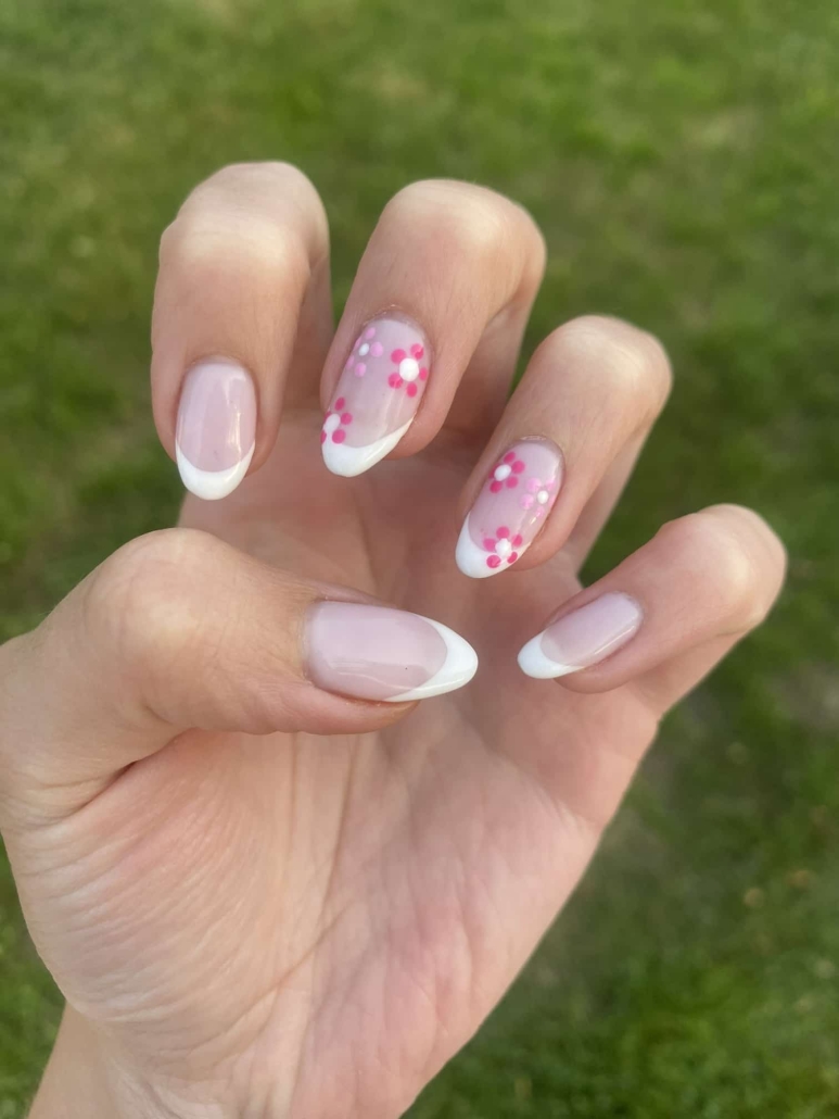 White French Tip Nails with Flowers Vibrant Guide