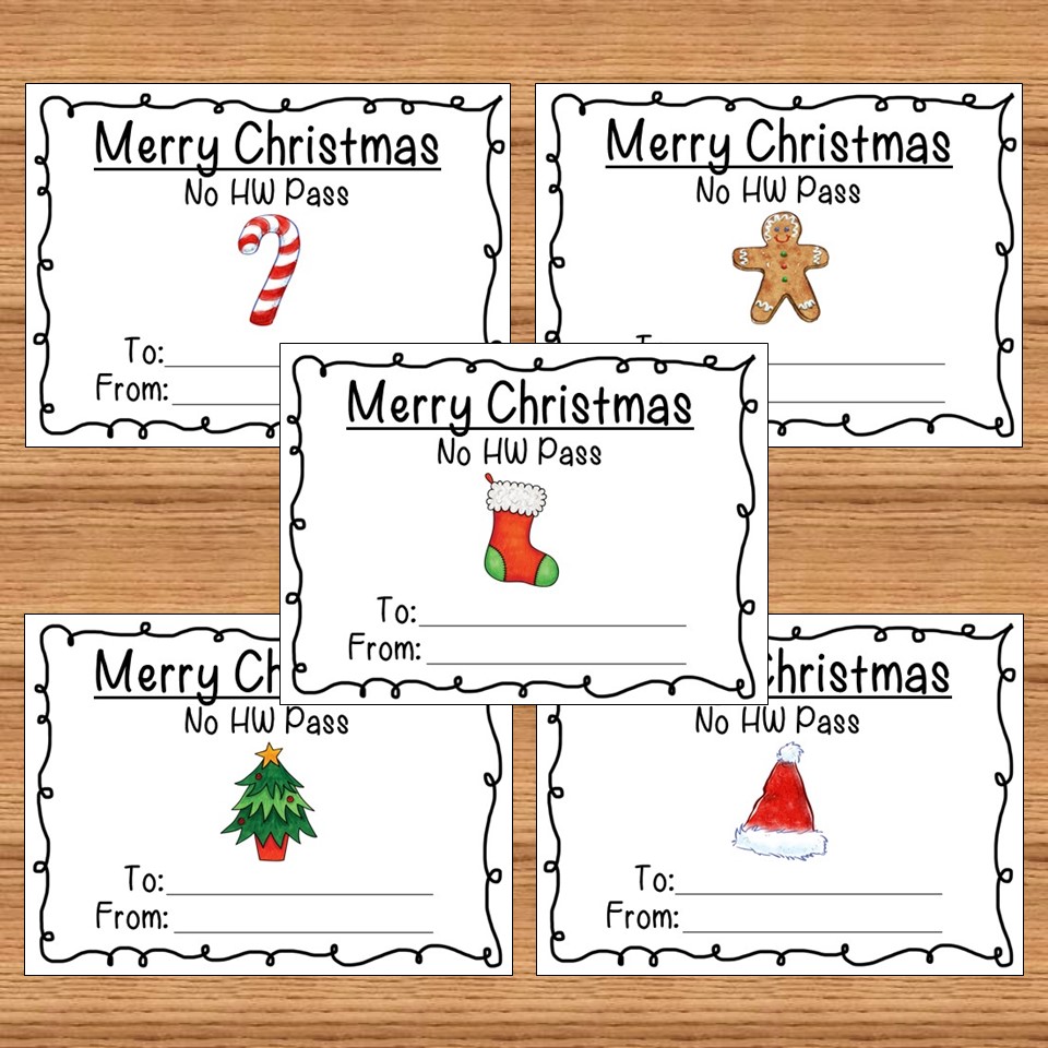 Merry Christmas Homework Pass The Best Holiday Gifts for Students Vibrant Teaching