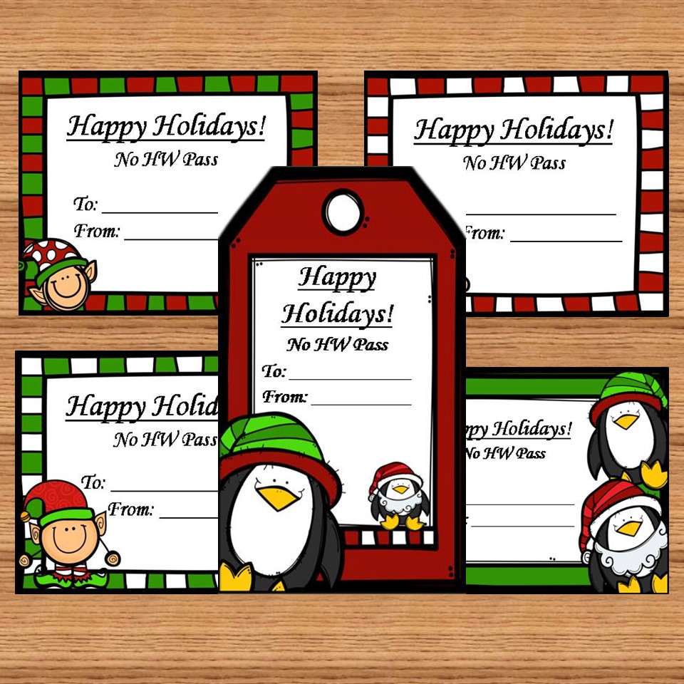 Merry Christmas Homework Pass The Best Holiday Gifts for Students Vibrant Teaching