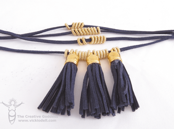 Easy DIY Suede Tassel Necklace • Vicki O'Dell