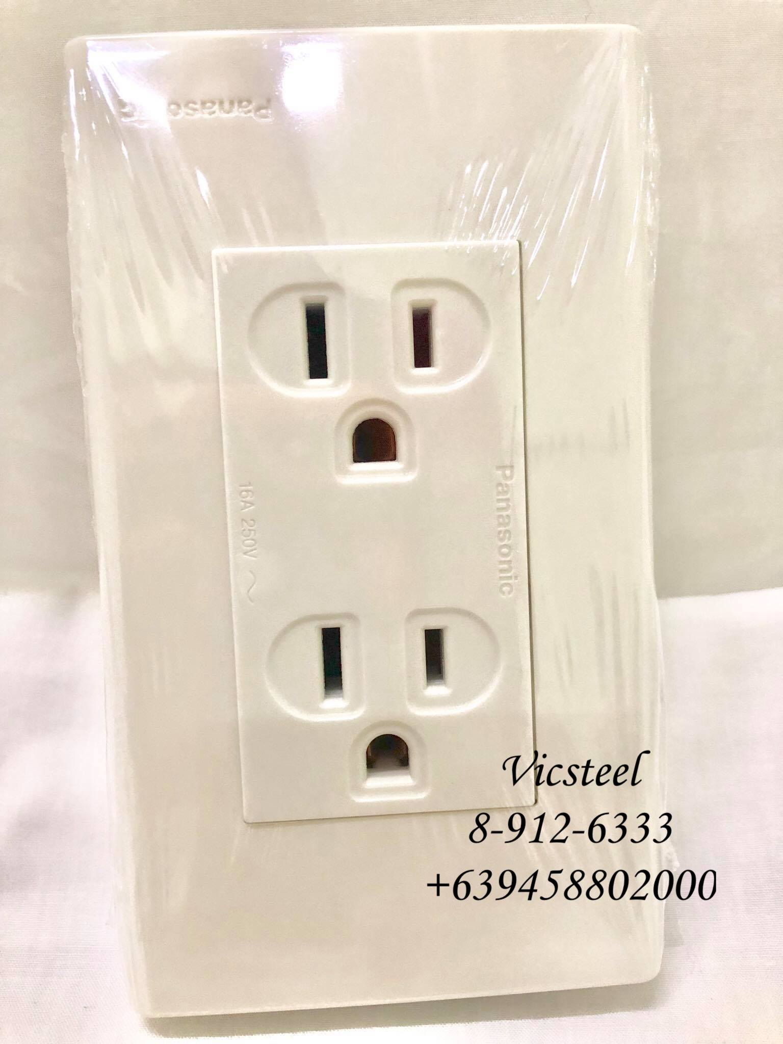 Panasonic Duplex Flat Pin Outlet with Ground Wide Series WEG1512