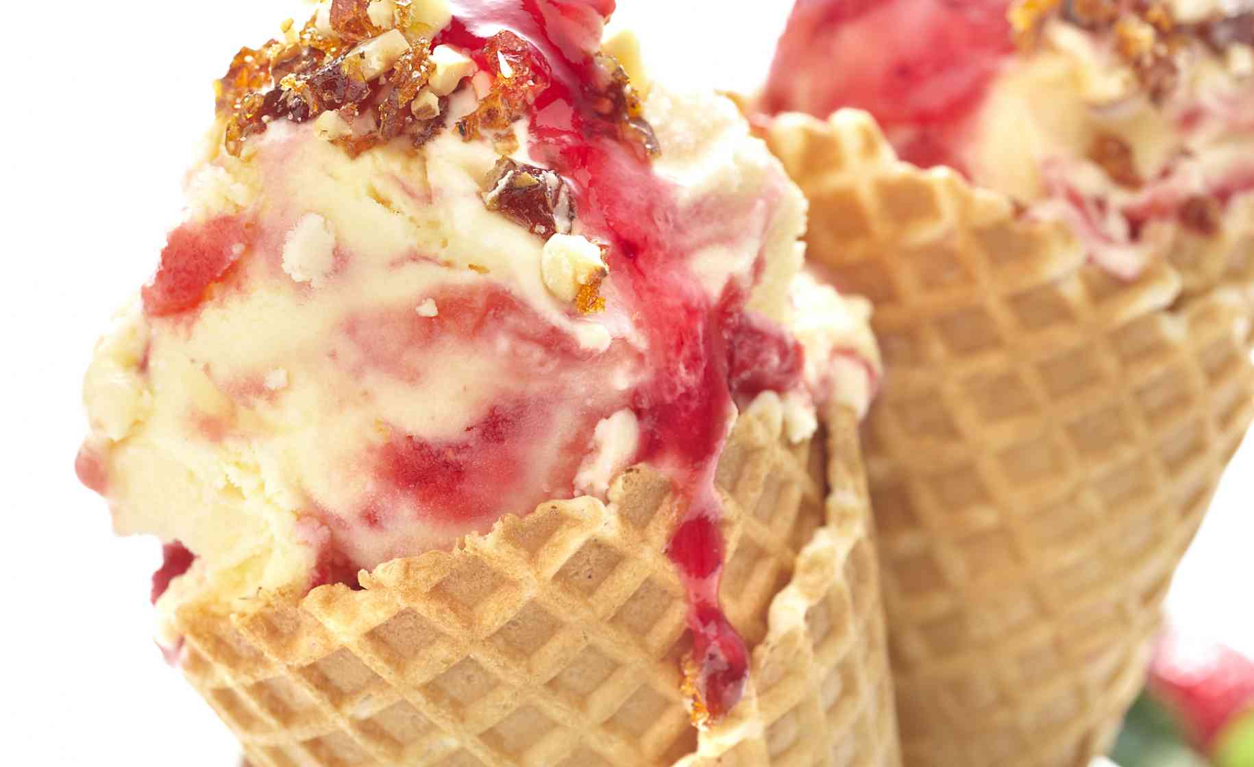 Strawberry Ripple Icecream Victorian Strawberries