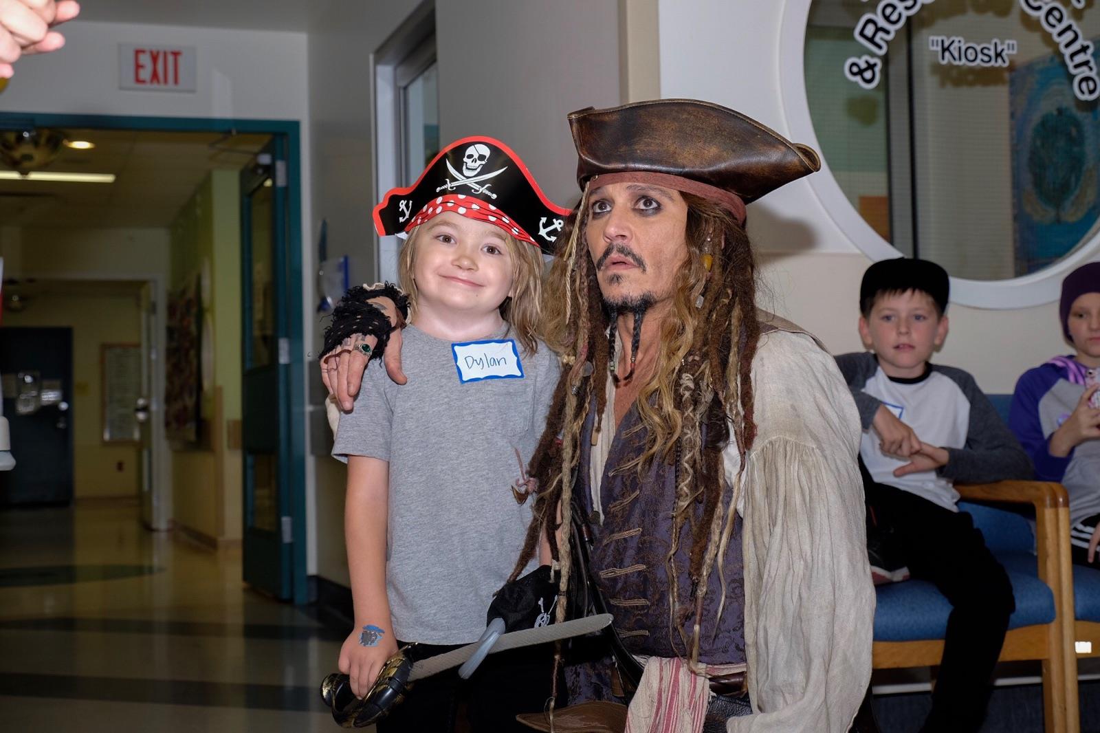 Johnny Depp surprises and swordfights patients at BC Children's
