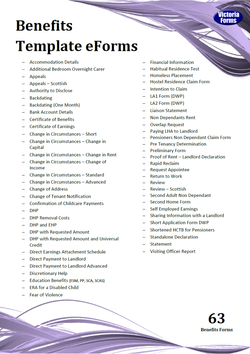Benefits Victoria Forms
