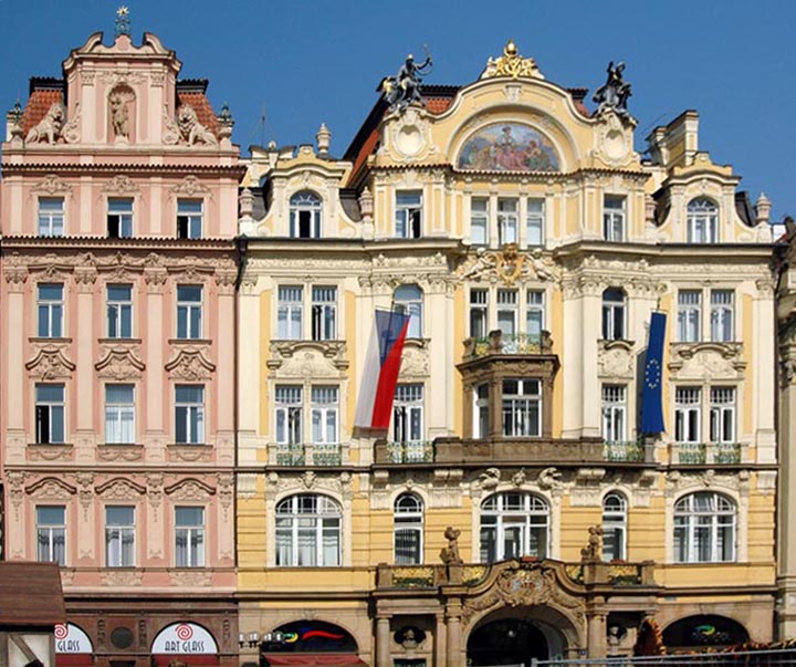 Art Nouveau façades, Prague
