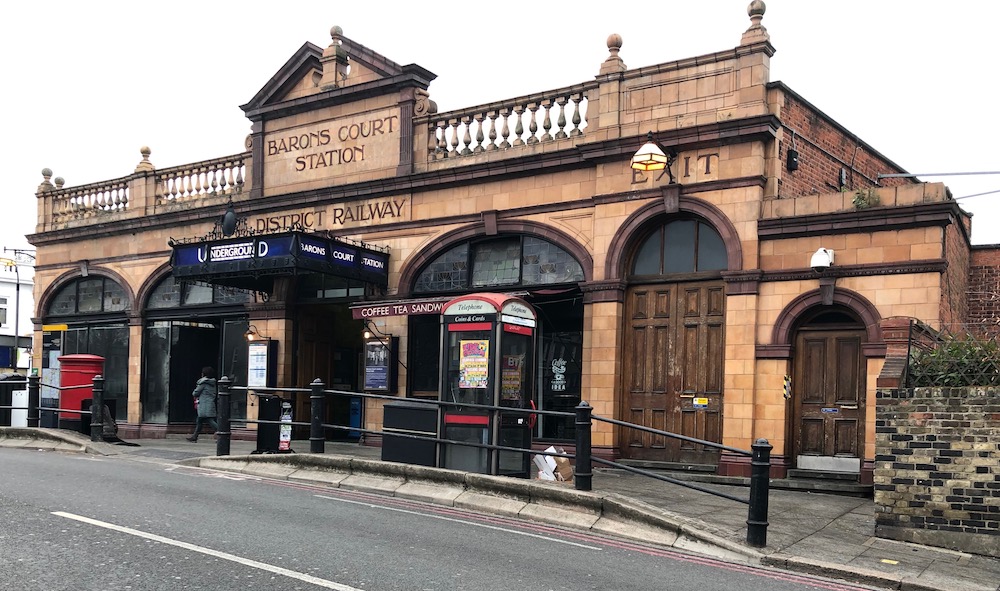 Barons Court Station on the District Line, London